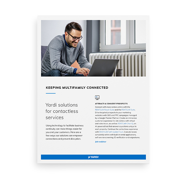 Yardi Multifamily Solutions to Help Social Distancing